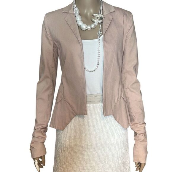 Preen Line Pink Blazer XS Pleated Back Fitted Jacket Cotton Stretch (312) - Picture 13 of 16